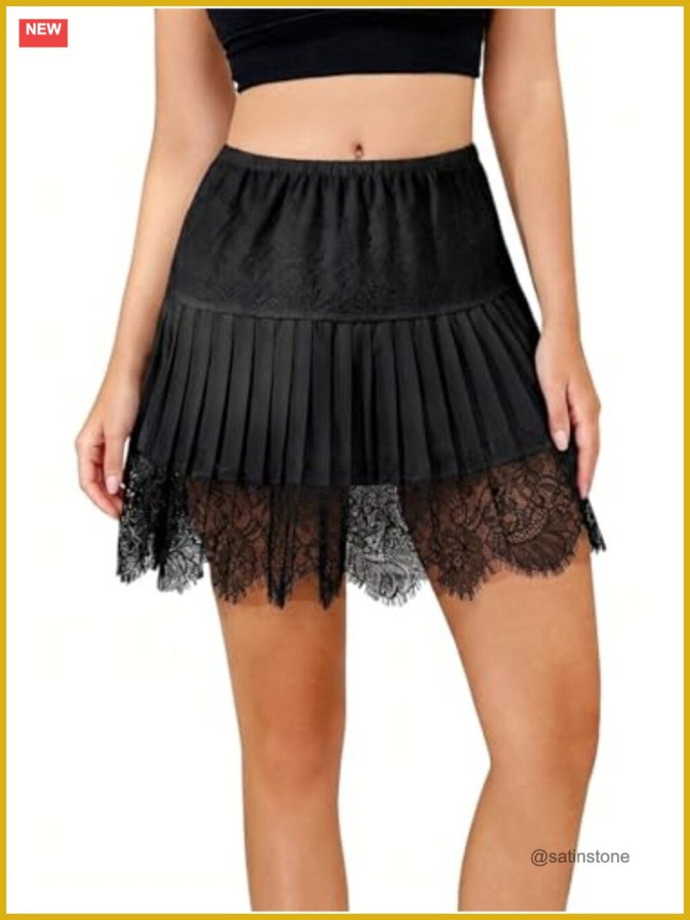 Y2K Lace Mini Skirt Ruffle Pleated Half Slip Skirts